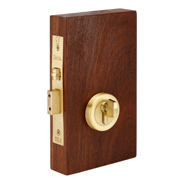 Zanda Single Cylinder Roller Lock Kit Satin Brass