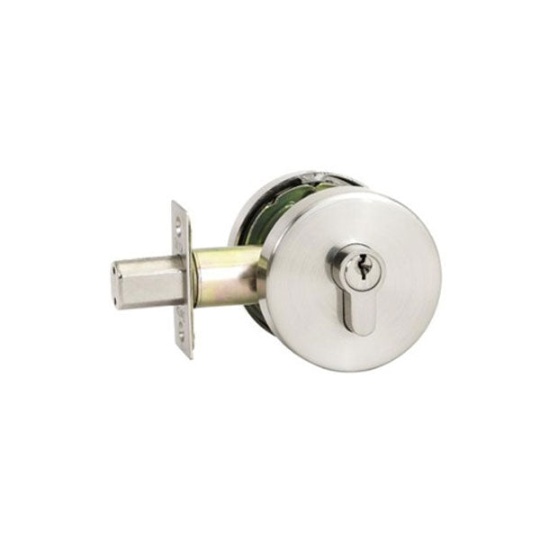 Zanda Triad Round Slimline Single Cylinder Deadbolt Brushed Nickel online at The Blue Space